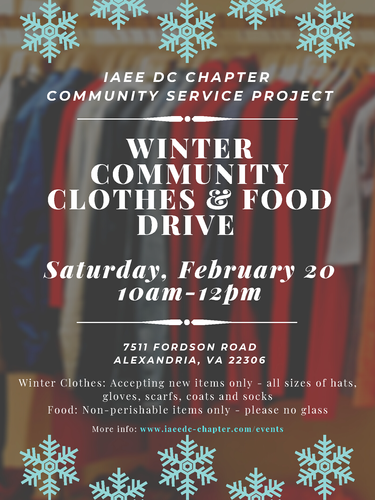 IAEE-DC Winter Community Clothes & Food Drive - Winter 2021